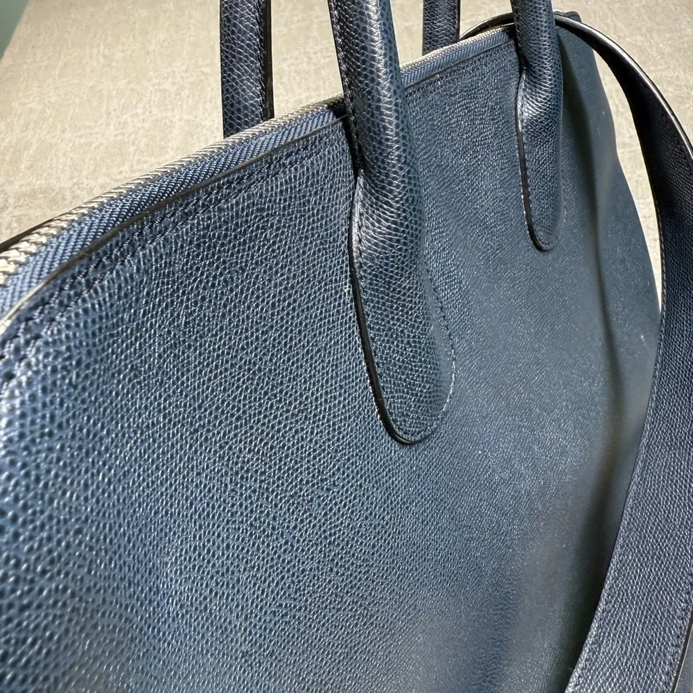 Valextra MyLogo Bowling Bag Blue